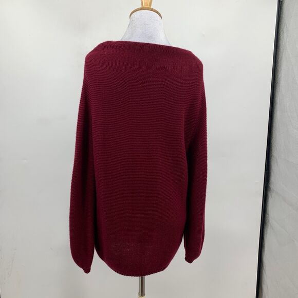 The Reset R Label Sweater Womens M Medium Ruby Ribbed Wool Cashmere Oversized - Picture 7 of 14